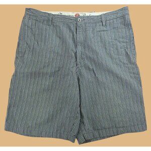 Tommy Bahama Mens Gray Striped Cotton Shorts 35